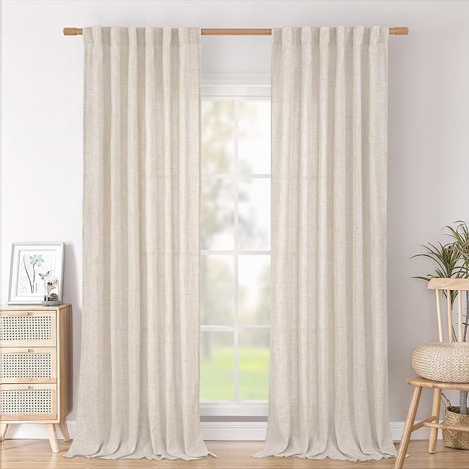 BGment Linen Semi-Sheer Curtains