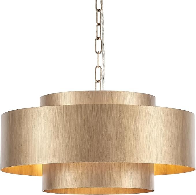 20 Inch Brushed Brass 3-Ring Chandelier