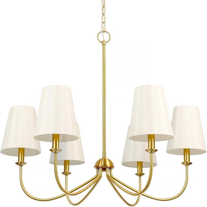 Brushed Brass 6-Light Linear Pendant
