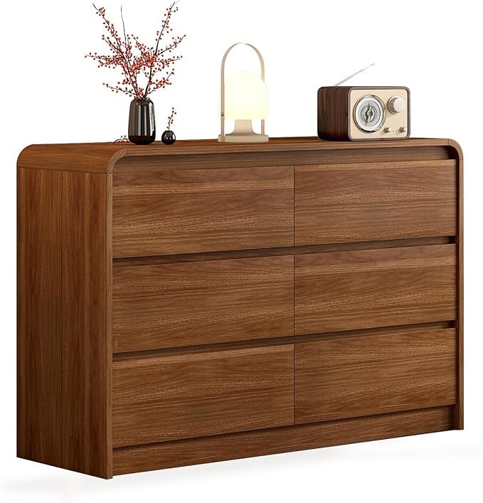 Messenya Curved 6-Drawer Dresser, 47 Inches
