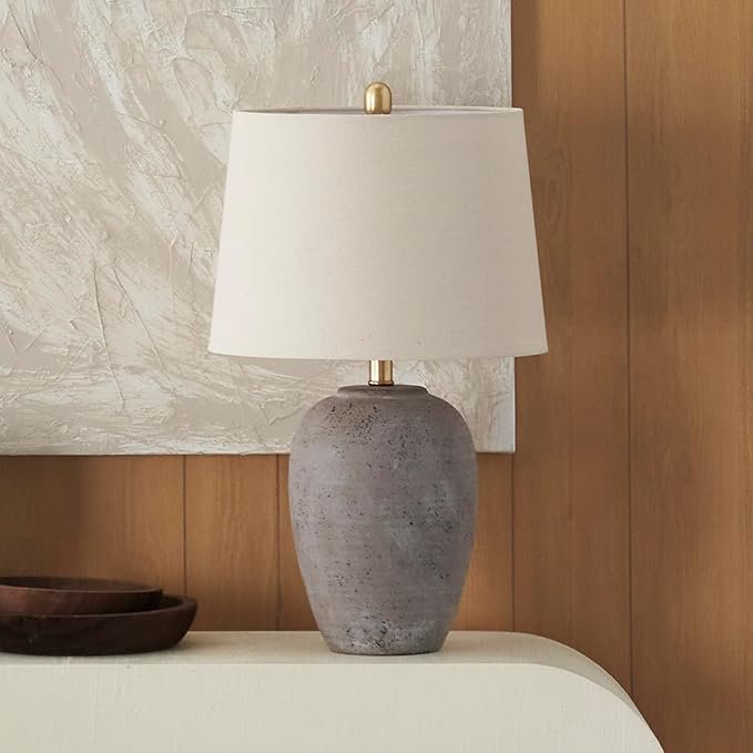 Nourison Home 23 Inch Earth-Tone Ceramic Lamp