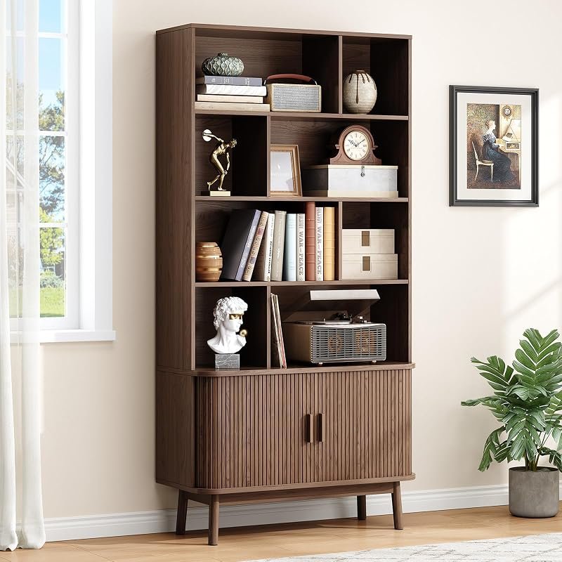 ONBRILL 71 Inch 8-Cube Mid-Century Bookcase