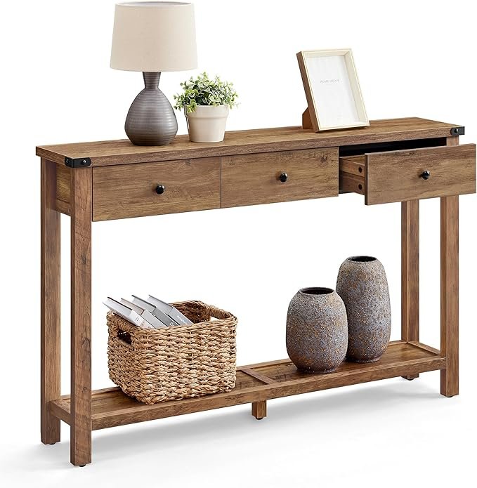 VASAGLE Narrow Console with 3 Drawers