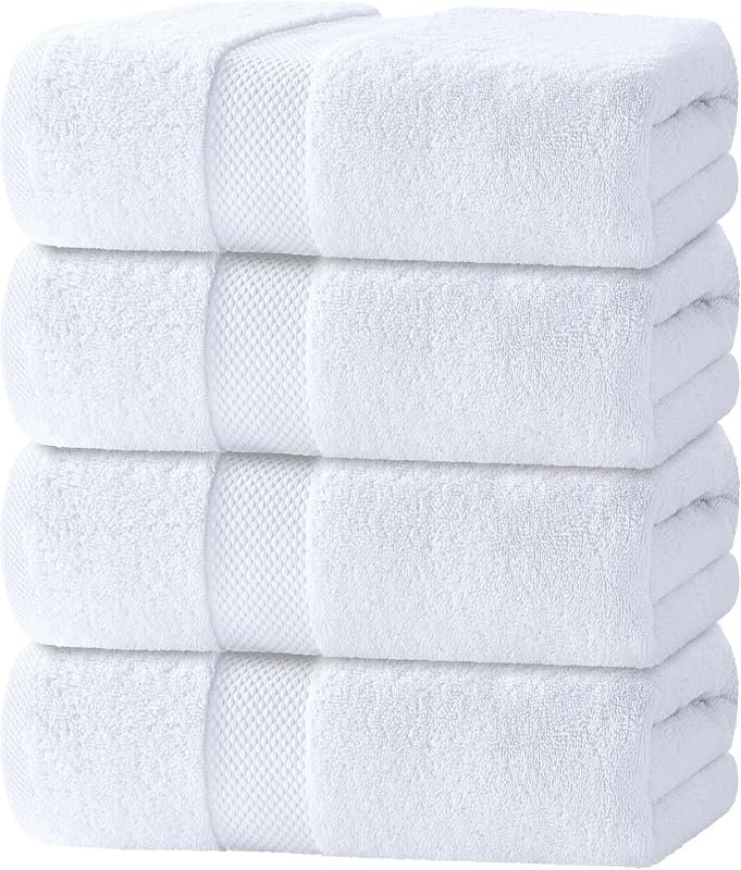 White Classic Luxury Turkish Cotton Towel Set
