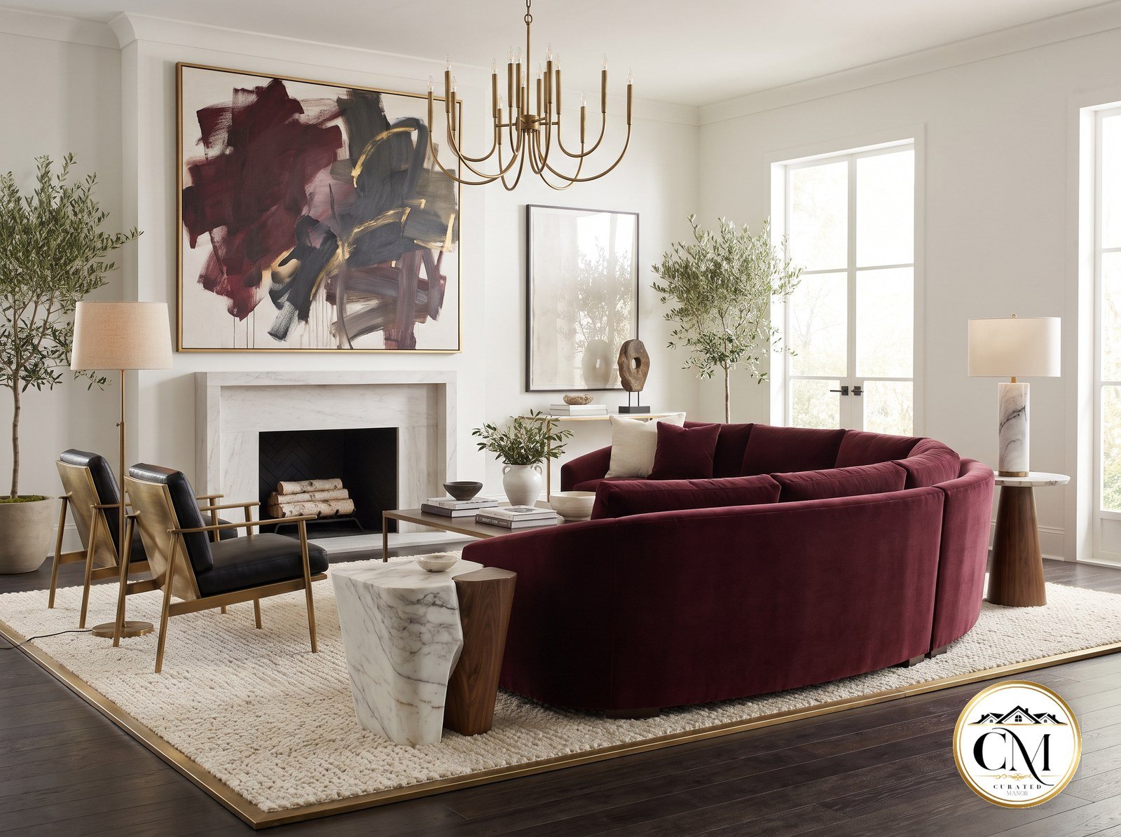 Glam Manor living room